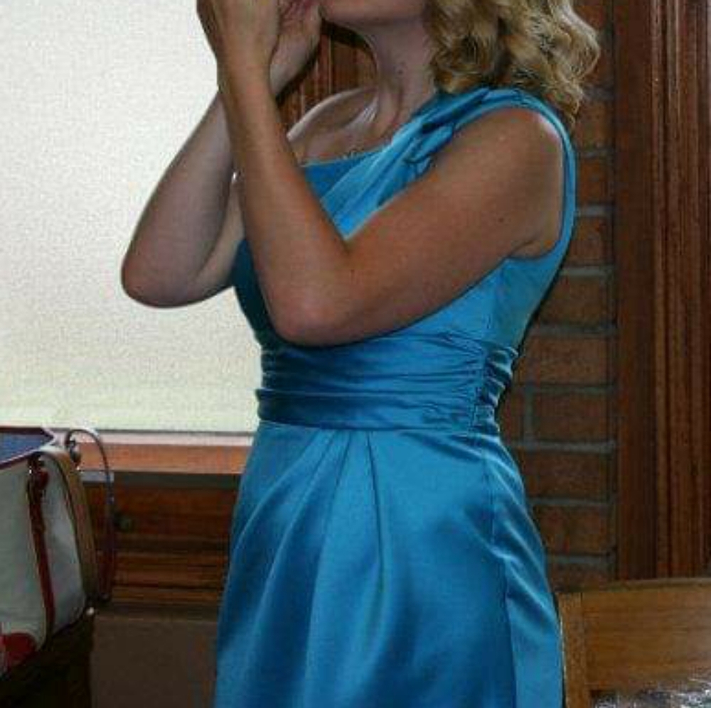 Cocktail length bridesmaid dress